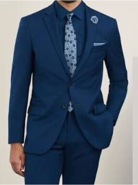 Grafton Tip Top Men’s Blue Slim Fit Suit 2-Piece Set 30W 30L Graduation Prom